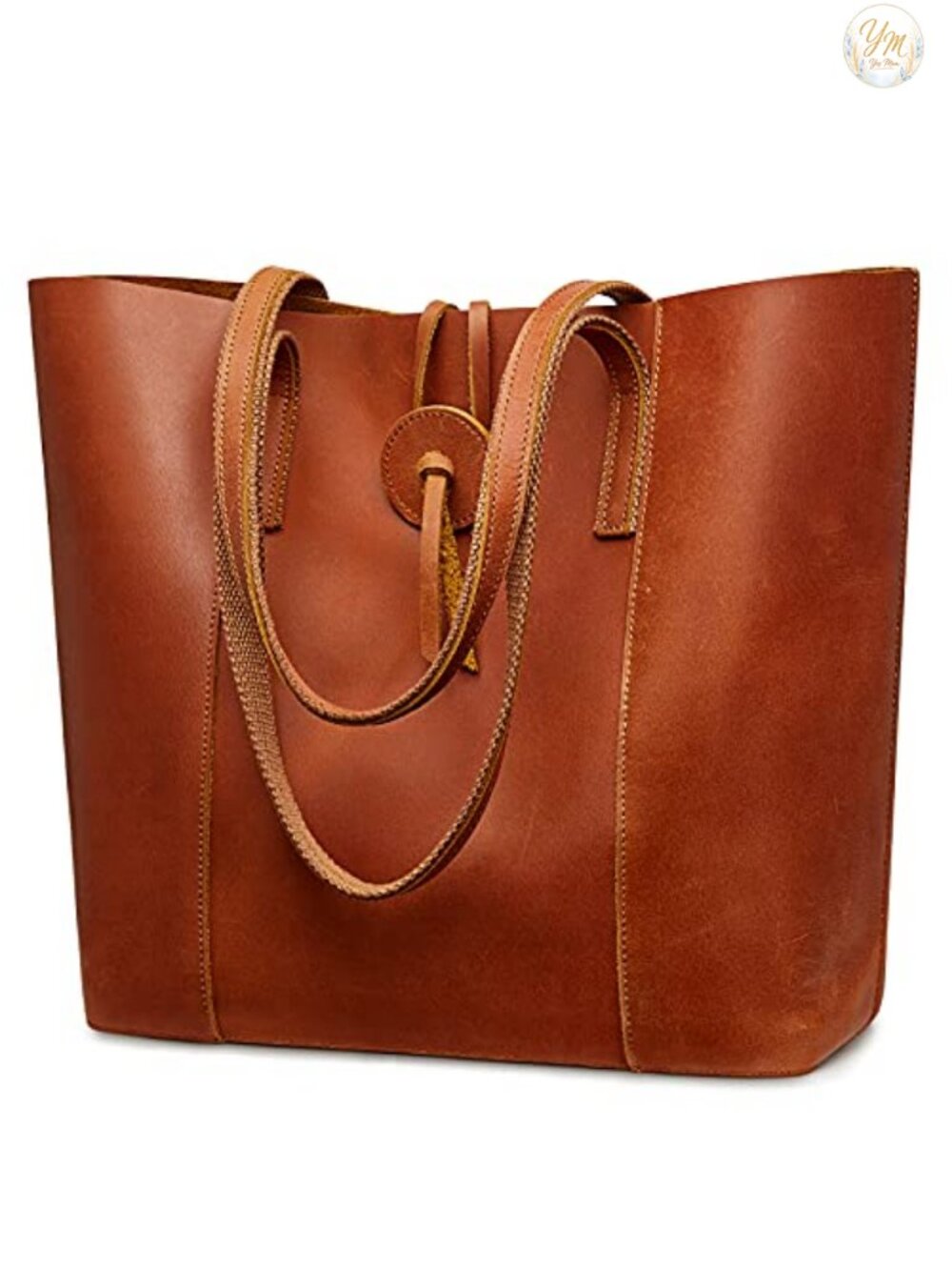 Vintage Genuine Leather Tote Bag Large Shoulder Purse Work Laptop Bag